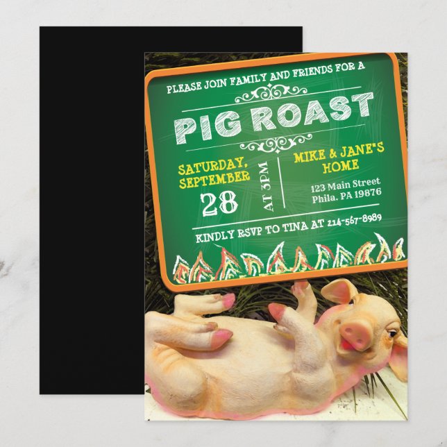 SWEET PIG ROAST PARTY Invitation (Front/Back)