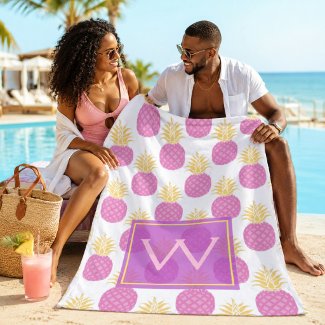 Sweet Pineapple Charm Monogram Beach 