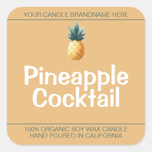 Sweet Pineapple Cute Symbol Soy Candles Labels 