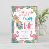 Sweet Pineapple First Birthday Invitation (Standing Front)