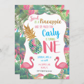 Sweet Pineapple First Birthday Invitation (Front/Back)
