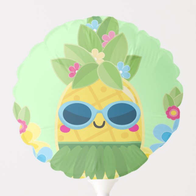 Sweet Pineapple Girls Ms Onederful First Birthday  Balloon (Front)