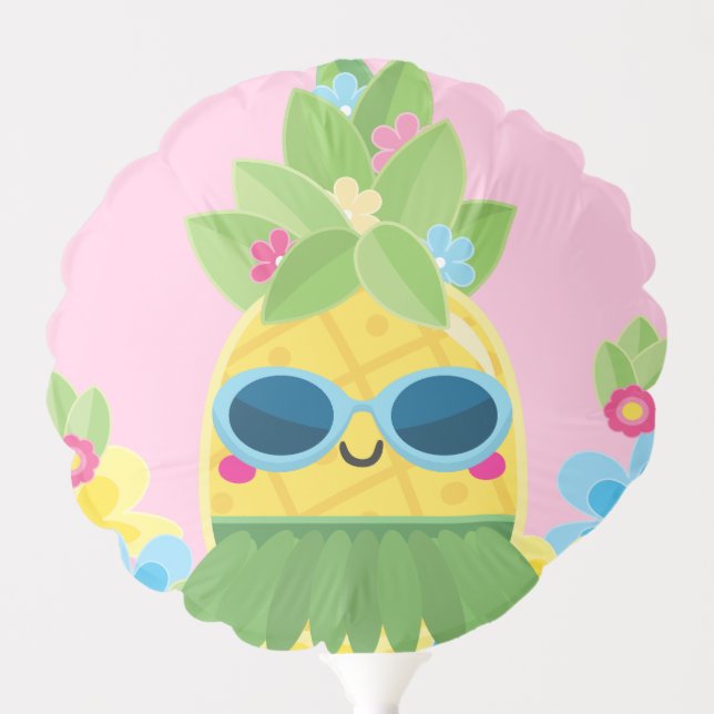 Sweet Pineapple Girls Ms Onederful First Birthday  Balloon (Front)