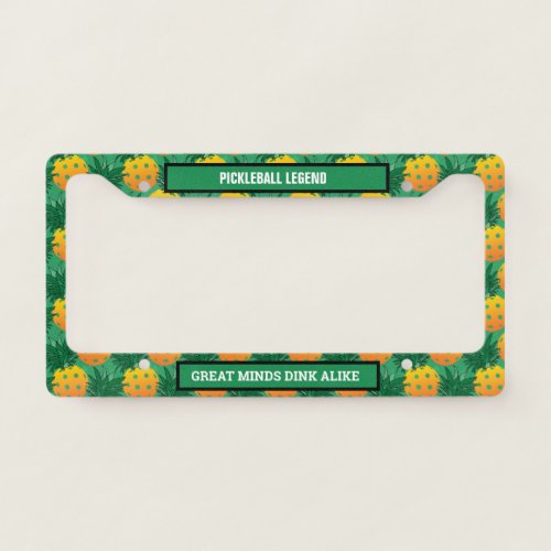 Sweet pineapple pickleball license plate frame
