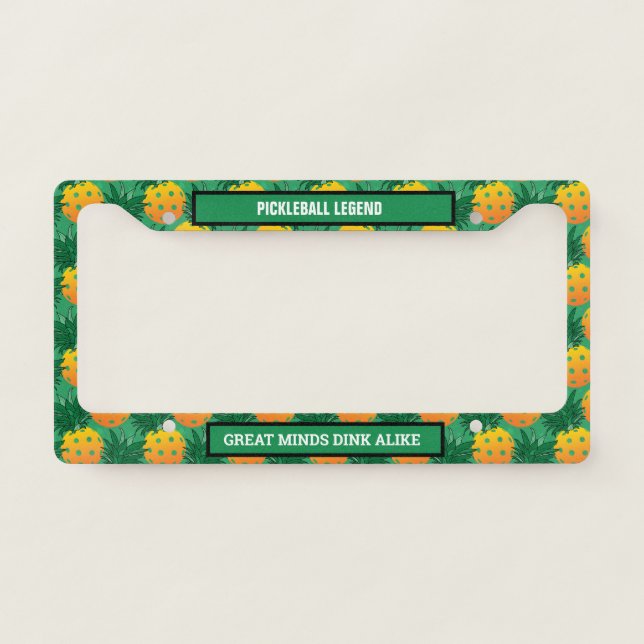 Sweet pineapple pickleball license plate frame (Front)