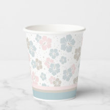 Sweet Pink and Blue Floral Paper cup