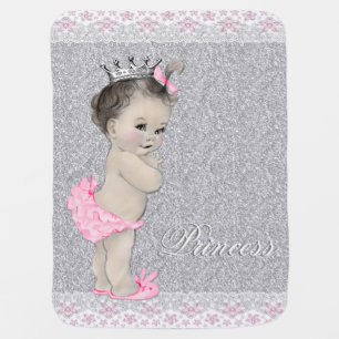 Sweet Pink and Gray Baby Baby Blanket