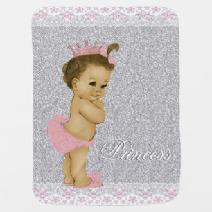 Sweet Pink and Gray Baby Blanket