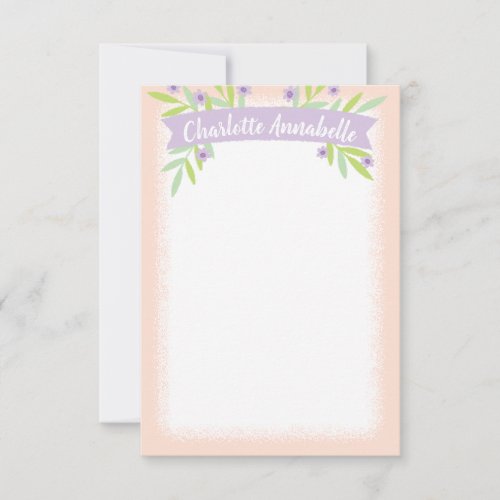 Sweet Pink and Lilac Floral Banner Invitation