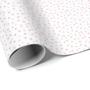 Sweet pink and neutral tiny shapes pattern design wrapping paper