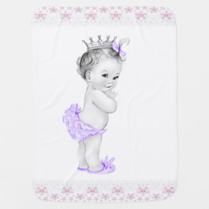 Sweet Pink and Purple Princess Baby Stroller Blanket