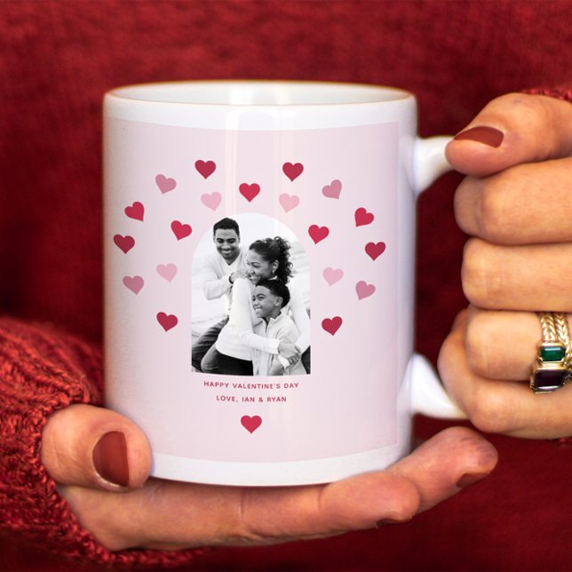 Sweet Pink and Red Heart Patterned Photo Valentine Giant Coffee Mug (Creator Uploaded)