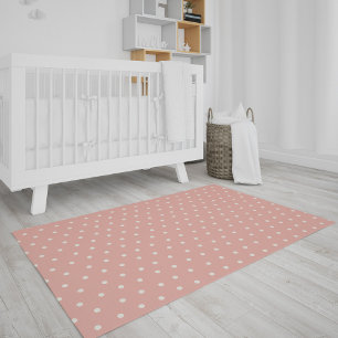 Sweet Pink and White Dot Nursery Rug