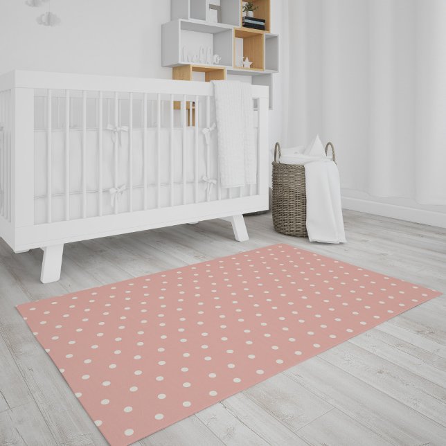Sweet Pink and White Dot Nursery Rug (Creator Uploaded)