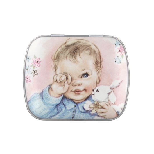 Sweet Pink Baby Girl Shower Candy Jelly Belly Tin (Top)