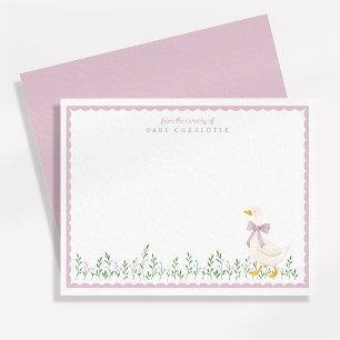Sweet Pink Baby Goose Nursery Note Card