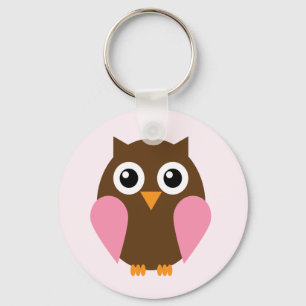 Sweet Pink Baby Owl Keychain