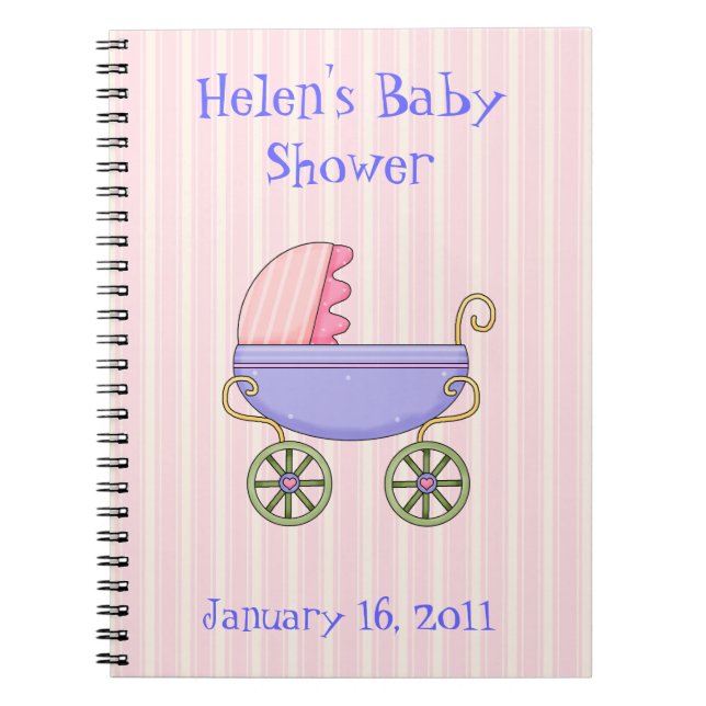 Sweet Pink Baby Shower Notebook (Front)