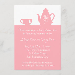 Sweet Pink Baby Shower, Tea Party for Mom to Be Invitation