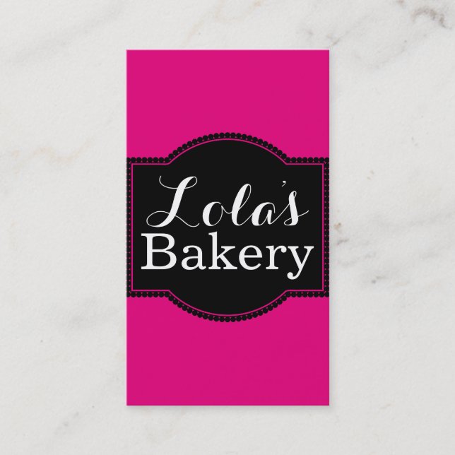 Sweet Pink Bakery Business Card (Front)