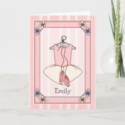 Sweet Pink Ballet Personalized Greeting Card