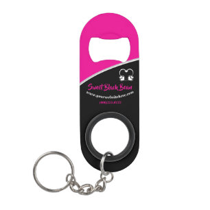Sweet Pink Bean Promotional Business Keychain Bottle Opener