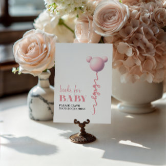 Sweet Pink Bear Balloon Books for Baby Sign