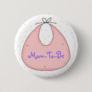 Sweet Pink Bib Baby Shower Mommy Pin Button