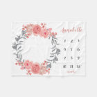 Sweet Pink Blush Floral Wreath Baby Girl Milestone