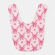 Sweet Pink Bows Baby Bib