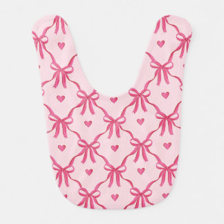 Sweet Pink Bows Baby Bib