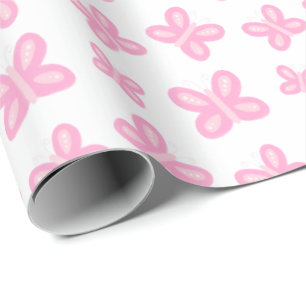 Sweet Pink Butterfly Wrapping Paper
