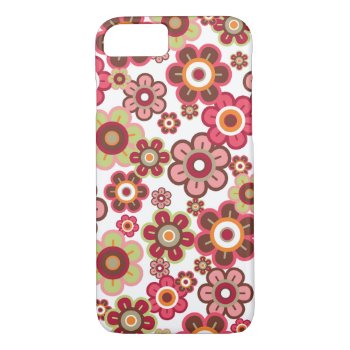 Sweet Pink Candy Daisies Flowers Girly Fun Iphone 8/7 Case by fatfatin_design at Zazzle