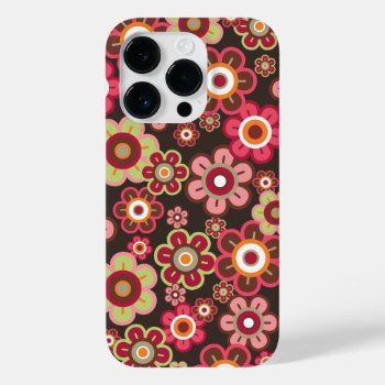Sweet Pink Candy Daisies Flowers Girly Fun Casing Case-mate Iphone 14 Pro Case by fatfatin_design at Zazzle