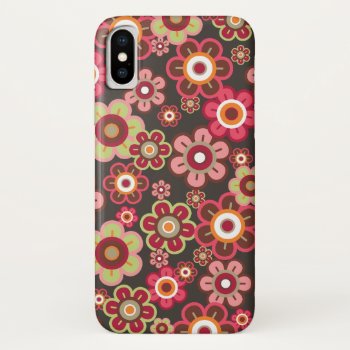Sweet Pink Candy Daisies Flowers Girly Pattern Fun Iphone X Case by fatfatin_design at Zazzle
