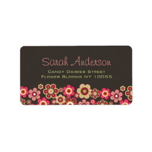 Sweet Pink Candy Daisies Flowers Girly Pattern Fun Label