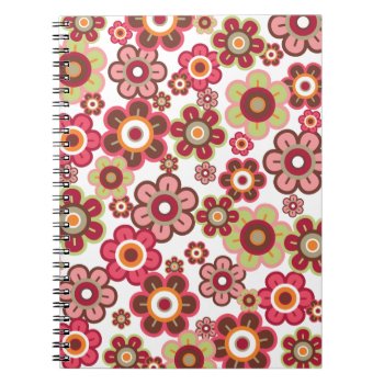 Sweet Pink Candy Daisies Flowers Girly Pattern Fun Notebook by fatfatin_design at Zazzle