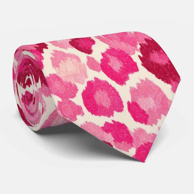 Sweet Pink Cheetah Chic - Neck Tie (Rolled)