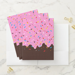 Sweet Pink Chocolate Treat Pocket Folder