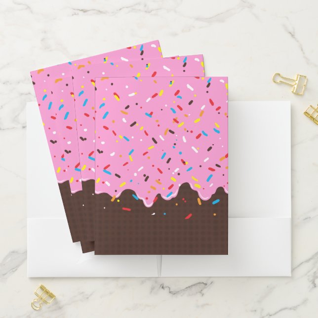 Sweet Pink Chocolate Treat Pocket Folder (In Situ)