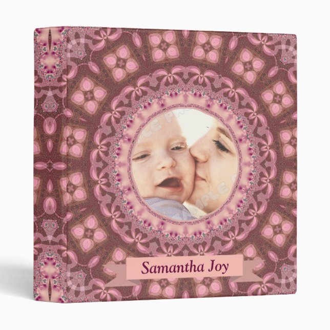 Sweet Pink Country Lace Baby Daughter Album Binder (Front/Spine)