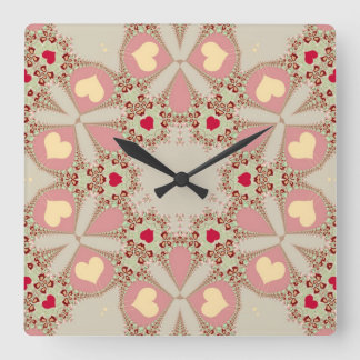 Sweet Pink Country Love Hearts Wall Clock