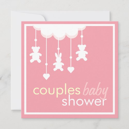 Sweet Pink  Couples Baby Shower Invitation