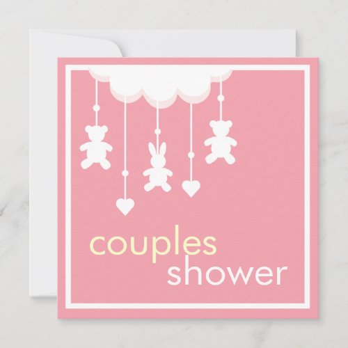 Sweet Pink  Couples Baby Shower Invitation