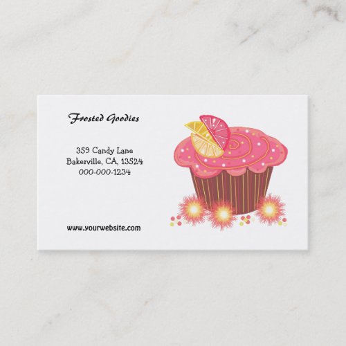 Sweet Pink Cupcake Design Business Card