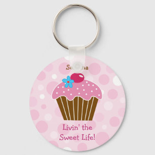 Sweet Pink Cupcake Keychain