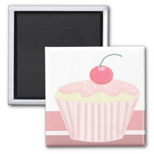 Sweet Pink Cupcake Magnet