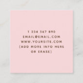 Sweet Pink Cupcake Modern Baker Social Media Treat Square Business Card (Back)