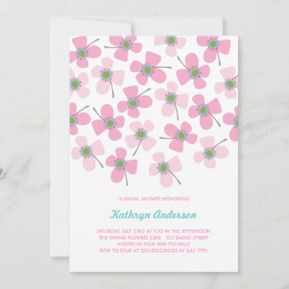 Sweet Pink Daisies Chic Fun Bridal Shower Party Invitation