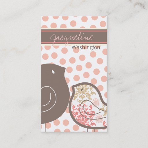 Customizable Sweet Pink Damask Chicks Custom Profile Card Business Cards